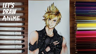 LET&#39;S DRAW ANIME: Prompto Argentum | Final Fantasy XV | Speed Drawing