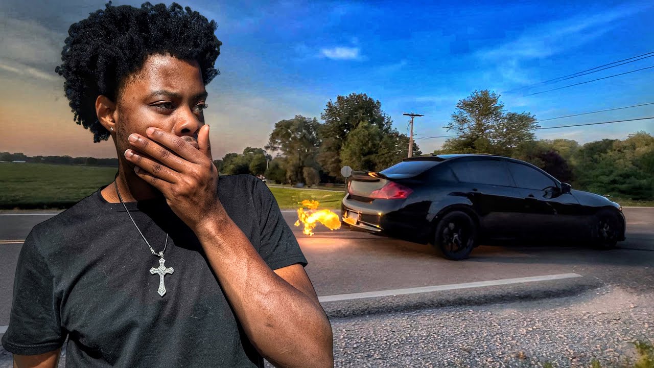 FIRST TIME SHOOTING FLAMES WITH MY NEW ISR SINGLE EXIT G37...