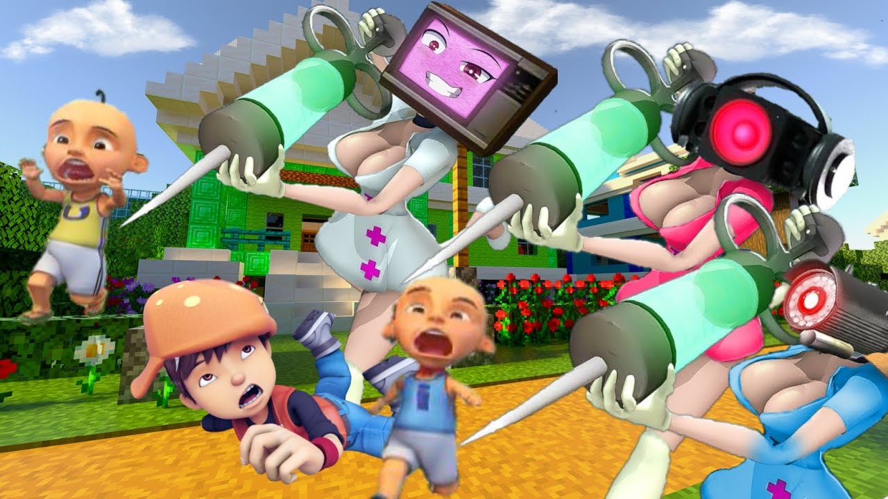 TRIO WOMEN MENJADI SUSTER MENYUNTIK UPIN IPIN & BOBOIBOY PAKAI SUNTIKAN BESAR?!