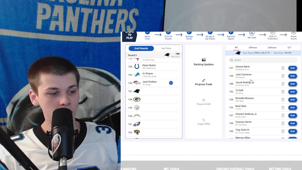 Panthers Offseason + Draft Live Stream