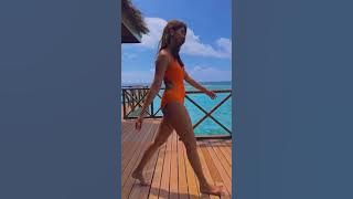 Pooja Hegde Swim at Maldives Beach #poojahegde #maldives