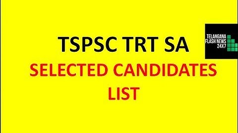 TSPSC TRT SA SELECTED CANDIDATES LIST | SA SOCIAL STUDIES URDU MEDIUM