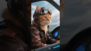 Cute Cat 🐱 Flies Jet Plane ✈️ | “Top Cat” CapCut Template #cat #shorts #military #cute #travel