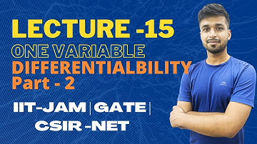 Lecture 15 | Differentiability Part - 2 | function of one variable | | IIT-JAM  | VY Sir