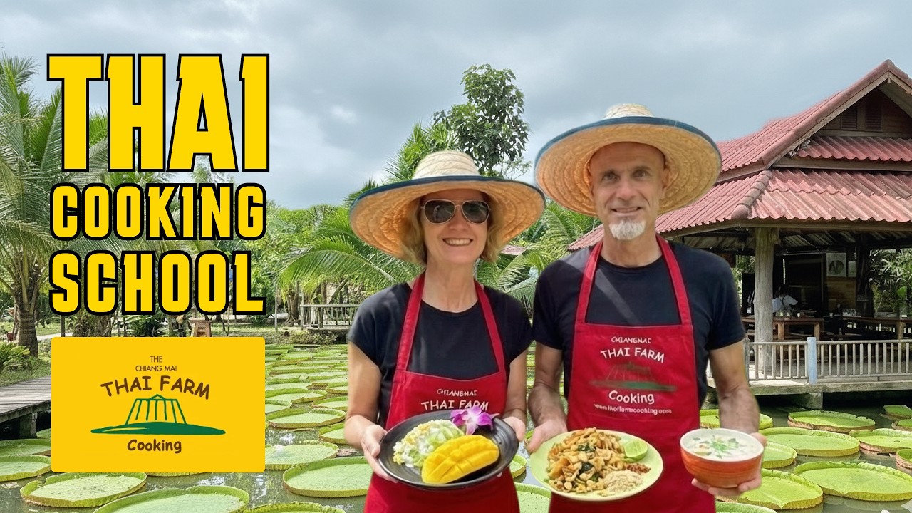 We Cooked Authentic Thai Food on an Organic Farm in Chiang Mai (4 Dishes each! 🌿)