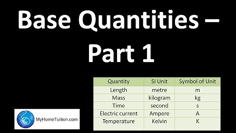 Base Quantities - Part 1 | Introduction to Physics