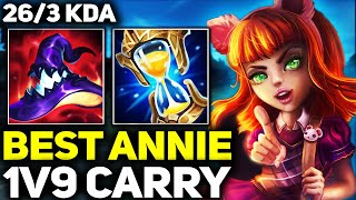 RANK 1 BEST ANNIE IN THE WORLD 1V9 CARRY GAMEPLAY! | League of Legends