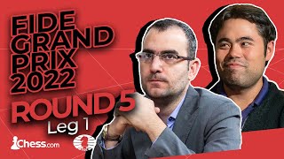 Hikaru Nakamura and Alexander Grischuk after Round 5 of the FIDE Grand Prix  2022 in Berlin 