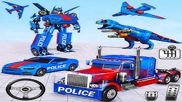 New Police Truck Dino Robot Games 2022: Robot Multi Transform - Android iOS Gameplay