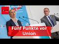 In neuer Forsa-Umfrage liegt AfD fünf Punkte vor Union
