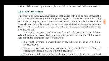#One pass assembler