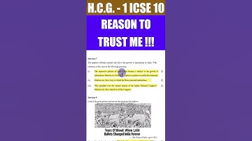 SURE SHOT / PREDICTED QUESTIONS H.C.G. 1 PROOF | ICSE BOARD CLASS 10