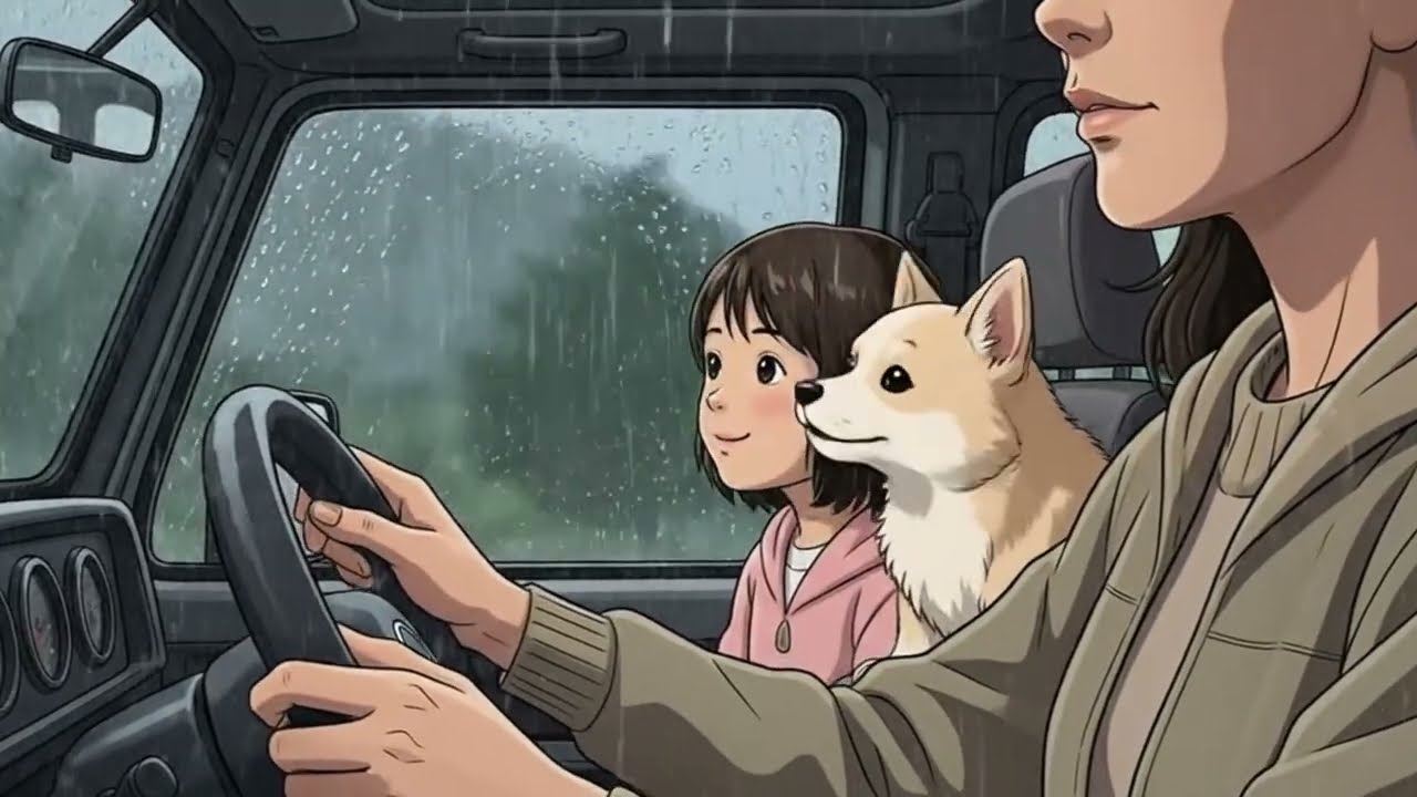 Rainy Jungle Camping 🌧️🌿  Peaceful Nature | Ghibli-Style Video