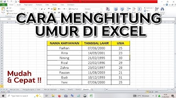 Cara menghitung umur/usia di excel #excel #exceltutorial