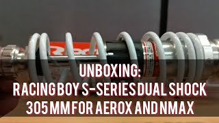 UNBOXING OF RACING BOY SSERIES DUAL SHOCK ABSORBER FOR YAMAHA AEROX / NMAX VERSION 2