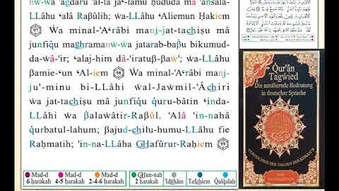 ختمة من مصحف التجويد باللغة الألمانية الصفحة رقم 202