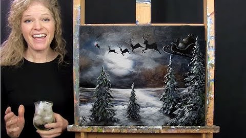 Learn How to Paint HERE COMES SANTA with Acrylic - Paint and Sip at Home - Fun Step by Step Tutorial