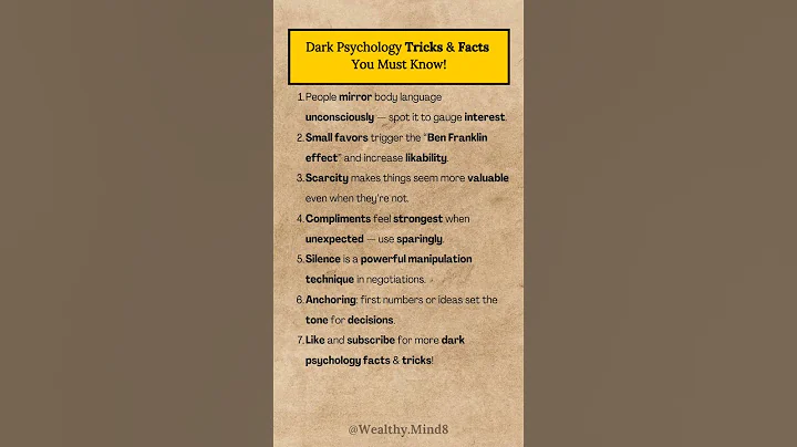 7 Dark Psychology Tricks & Facts You Must Know! #PsychologyFacts #DarkPsychology