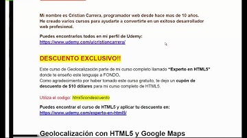 Geolocalización con HTML5 y Google Maps