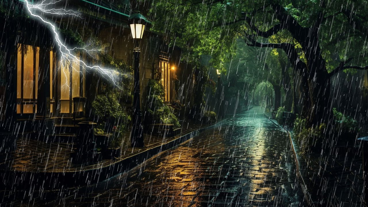 Sonido de lluvia violentas en parque - Lluvia y truenos épicos para ...