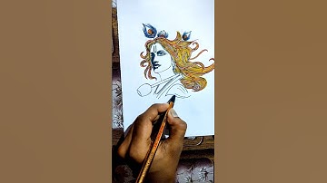 Lord Krishna pencil drawing • radhekrishna • janmashtami special #shorts #shortvideo #art #drawing