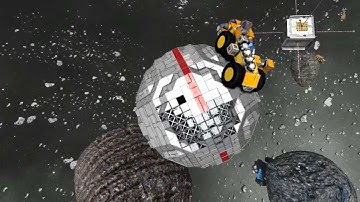 Space Engineers - Auto mining, collecting ore, welding - Timelapse