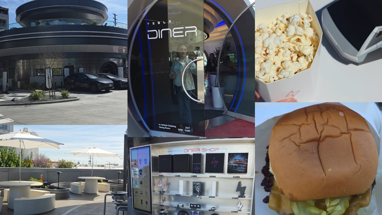 Tesla Diner West Hollywood Los Angeles, California Walkaround Walk-through Look Around Tour