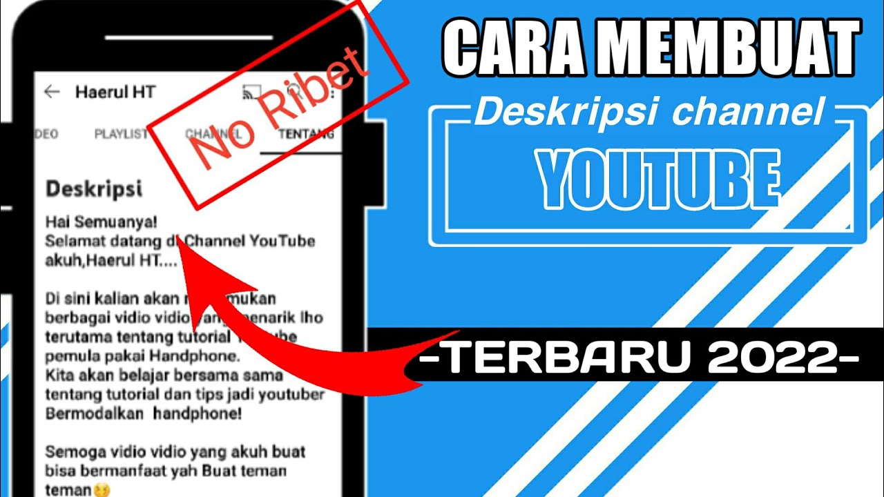 Cara Membuat Deskripsi Pada Channel YouTube - YouTube
