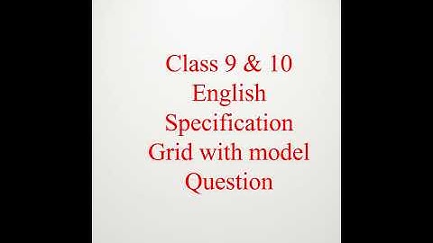 English Specification Grid for Class 9 to 1 - CDC Nepal