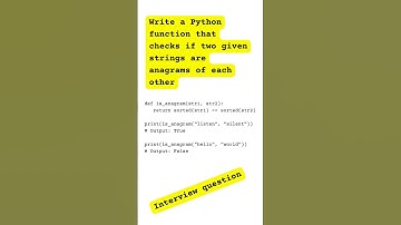 Write a Python function that checks if two given strings are anagrams of each other #pythonprogram