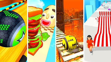 Going Balls vs Sandwich Runner vs Rollance vs Flag Painters - All level gameplay Android, IOS
