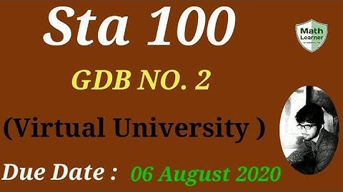 STA100 GDB NO.2 Spring 2020