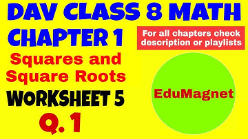 DAV CLASS 8 MATHS CHAPTER 1 SQUARES AND SQUARE ROOTS WORKSHEET 5 Q.1 by EDUMAGNET