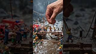 #viralreels #miniature village Rescue by giant helping hand #viralshorts #miniature