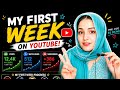 My First Week On Youtube | Analysis | Results #youtuber #newyoutuber #youtubefirstweek