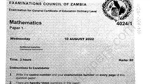 Mathematics Paper 1 2022 Question 6