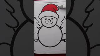 Coloring a Cozy Christmas Wonderland ❄️ | Snowman & Snowy Trees Scene!