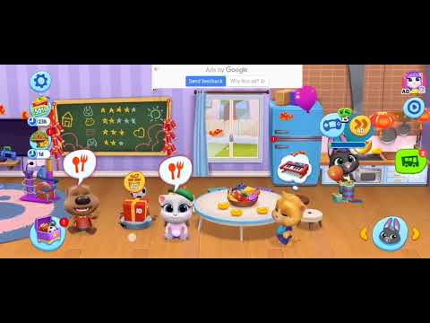 My talking Tom and Friends having dinner in my house | Satisfying Mobile Games