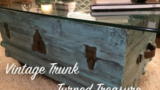 What starts as a trip to the thrift store..ends with a one-of-a-kind coffee table. See how an old trunk gets a complete transformation, 