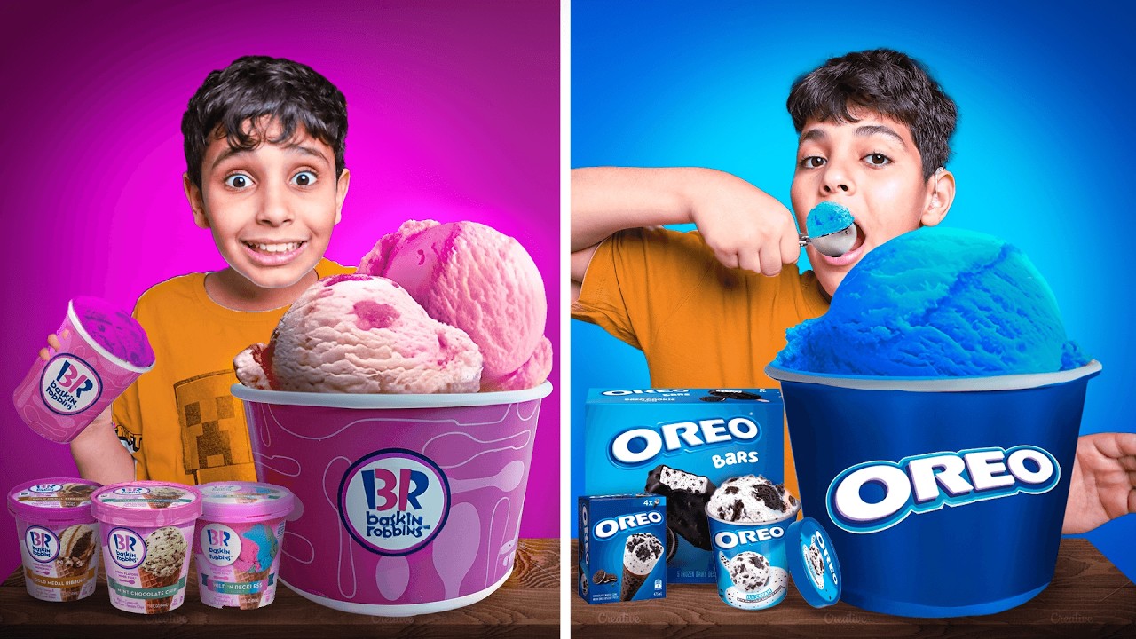 جميع ايسكريمات الاوريو زياد ضد جميع ايسكريمات باسكن روبنز الياس !