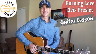 Video thumbnail of "Burning Love - Elvis Presley - Guitar Lesson | Tutorial"
