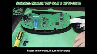 Installation for VW Golf 6 GreenYi 12.5 Inch LCD Dashboard Cluster Cockpit Speedometer Screen