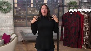 Susan Graver Printed & Solid Set of 2 Liquid Knit Turtleneck Tunics on QVC