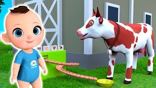 Mike and Animals on a Farm - Baby Feed Cow and Pigs