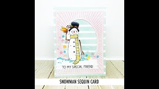 ScrappyScrappy - Snowman Sequin Card