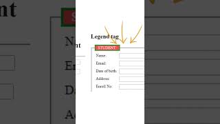 legend tag | html | webdevelopment | theelitecode | #shorts | #legend screenshot 2