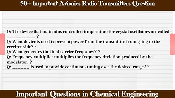 MCQ Questions Avionics Radio Transmitters with Answers