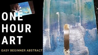 Easy Beginner Art - ONE HOUR ABSTRACT PAINTING - diy demo tutorial