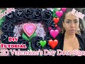 Valentine&#39;s Day Sign | 3d &#39;Be Mine&#39; Heart Logo &amp; Black Roses | VDay 2020 Home Decor Tutorial
