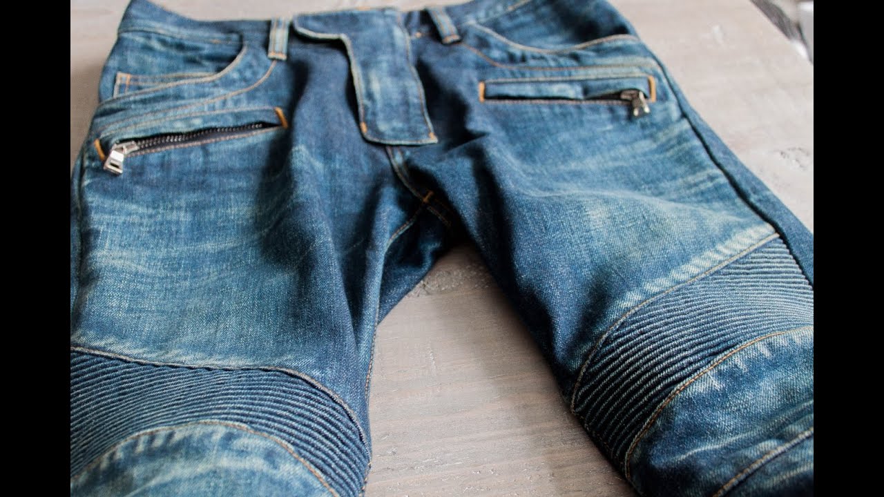 Balmain ribbed biker jeans- Fashion -